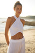 PQ Swim Water Lily Linen Wrap Top